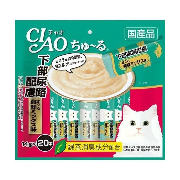 [... buying 2999 jpy and more free shipping ]... Ciao ..~. lower part urine . consideration ... seafood Mix taste (14g*20 pcs insertion )