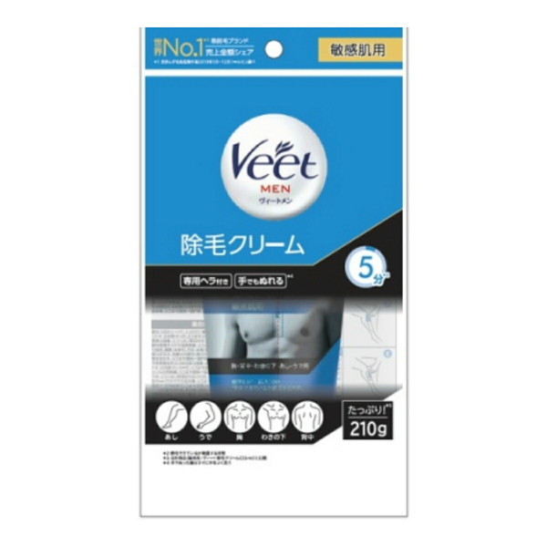 Veet ヴィートメン 除毛クリーム 敏感肌用 210g×4個 Veet MEN 脱毛、除毛剤の商品画像