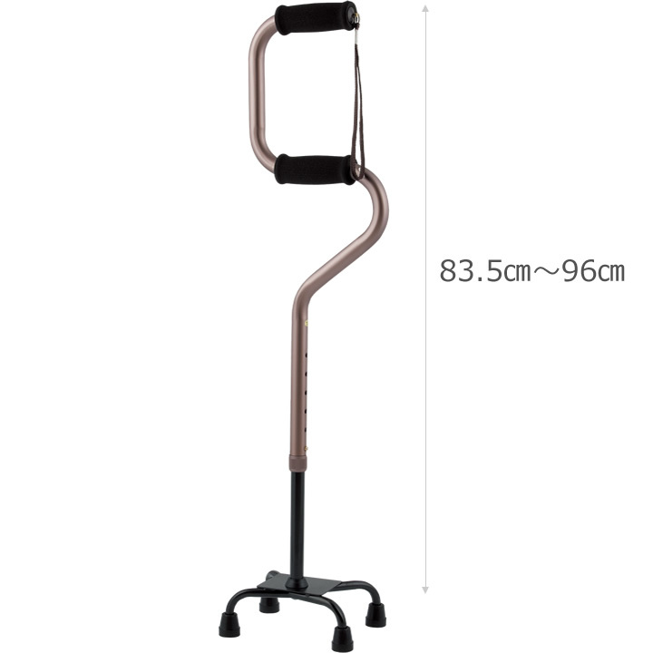 インターリンクス らくらく4点杖 スモールL 0401-CS1142（ロイヤルブラウン＆ブラック）の商品画像