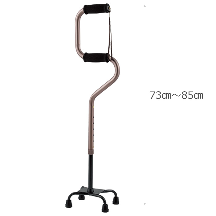 インターリンクス らくらく4点杖 スモールS 0401-CS1152（ロイヤルブラウン＆ブラック）の商品画像