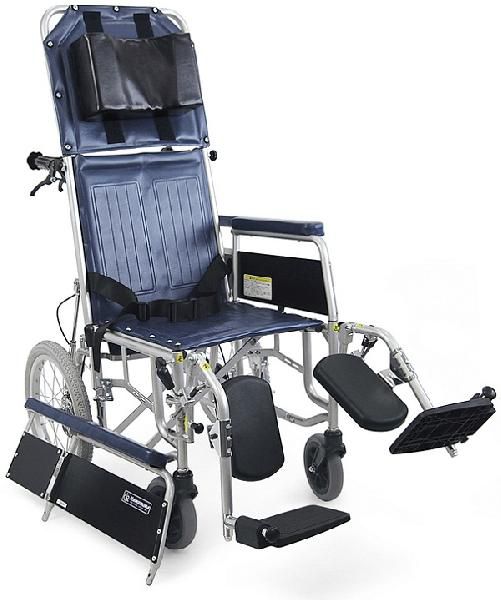 楽々健 折り畳み式 軽量車椅子 介助型 アルミ製（黄色チェック