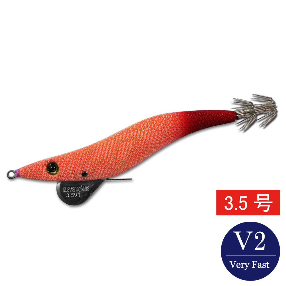 KEYSTONE 早福型/邪道編 3.5号 V2 オレンジグローレッド エギ、餌木の商品画像