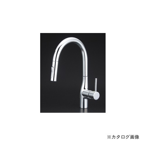 グースネックシングルレバー式シャワー付混合栓（eレバー） KM6061EC_の商品画像