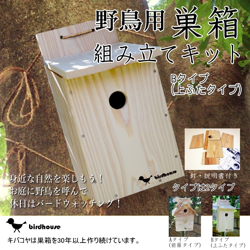 [ wild bird for nest box assembly kit ] bird house B ( on cover type )