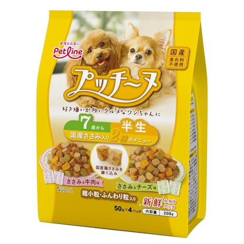 ペットライン プッチーヌ 半生 7歳から 国産ささみ入り 200g×12個