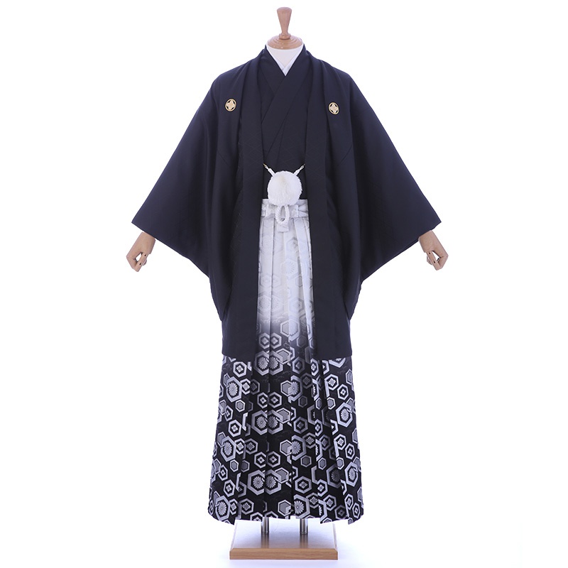  hakama в аренду мужчина mmo0101. есть hakama полный комплект церемония окончания день совершеннолетия мужской кимоно мужчина кимоно перо тканый hakama чёрный белый bokashi серебряный . черепаха .