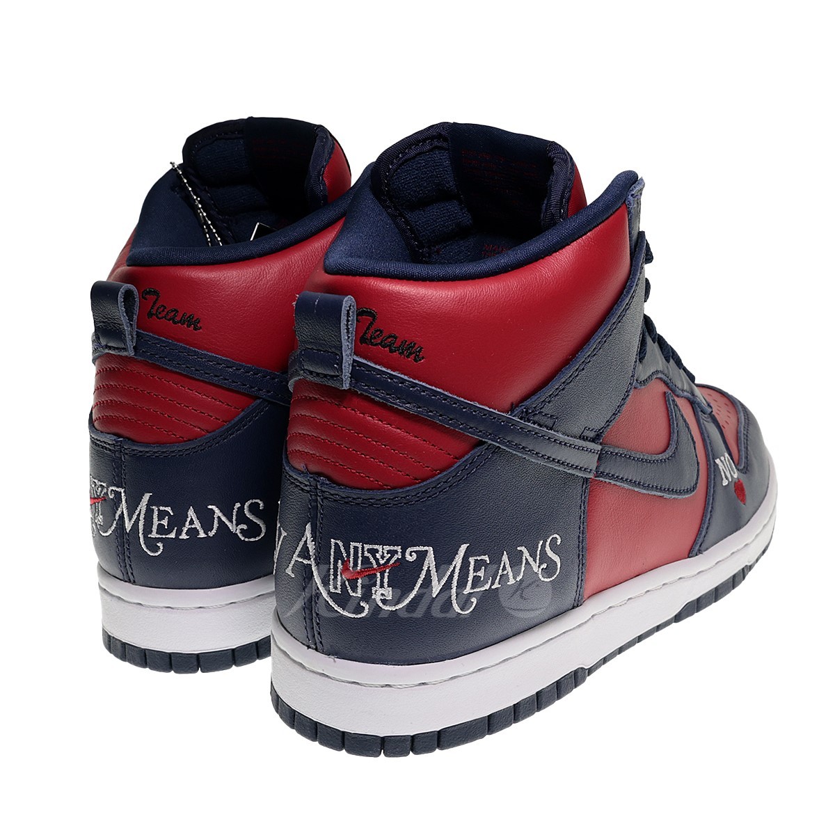 SUPREME × SB DUNK HIGH "BY ANY MEANS RED NAVY" DN3741-600 （ネイビー/レッド/ホワイト）