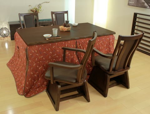  high type kotatsu dining kotatsu 6 point set table peace .KR#150 ×1 pcs chair . good ×4 legs topping KF-502(1500×900) ×1 living dining domestic production made in Japan 