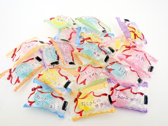  thank you sweets 1 piece individual packing . job confection present 