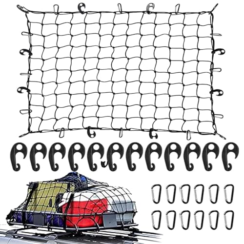 Temiry cargo сеть 90×120cm груз .. предотвращение автомобильный багажная сетка багаж место хранения эластичность багажник на крыше сеть ABS производства крюк ×12 D