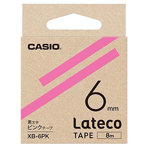 ASKUL ラテコ 詰め替え用テープ XB-6PK 6mm（ピンク・黒文字）×3個 Lateco ラベルプリンター、ラベルライターの商品画像