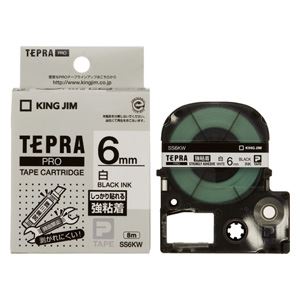 KING JIM テプラ PROテープカートリッジ 強粘着ラベル SS6KW 6mm（白・黒文字）×3個 テプラ TEPRA PRO ラベルプリンター、ラベルライターの商品画像
