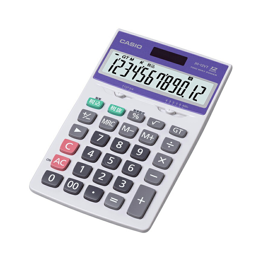 カシオ計算機 電卓 ジャストタイプ JH-12VT-N ×1個の商品画像