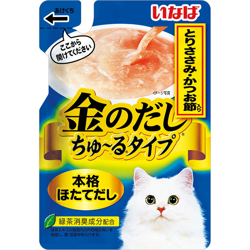 金のだし ちゅ～るタイプ 猫用 とりささみ かつお節入り IC-182 140g×16個