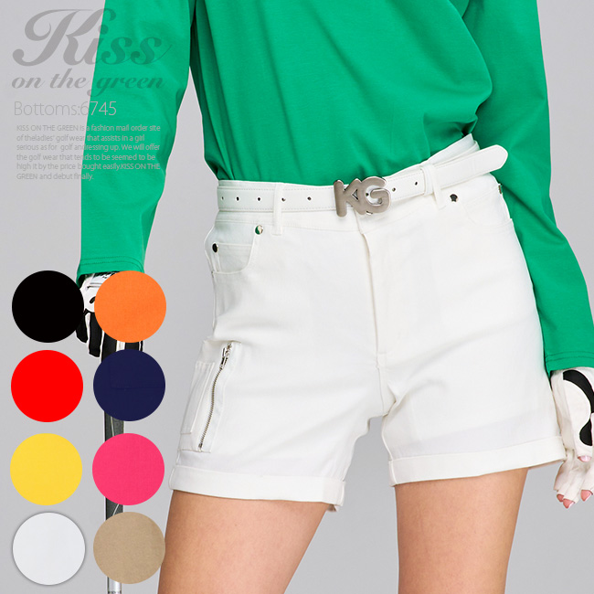  super stretch material. multifunction short pants / Golf wear lady's for women S size / commodity number : 6745-5050