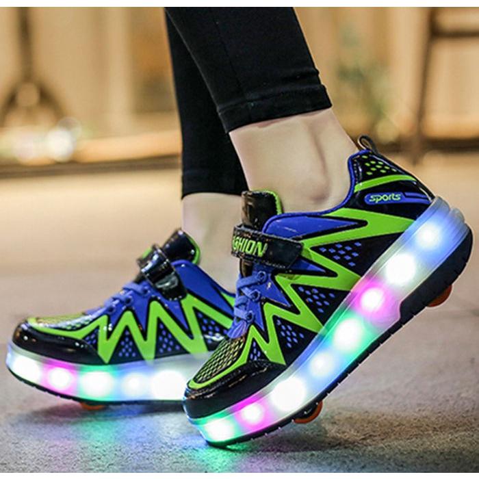 LED светится 2 колесо модель ребенок ролик обувь Kids спортивные туфли ролик skate взрослый для мужчин и женщин 