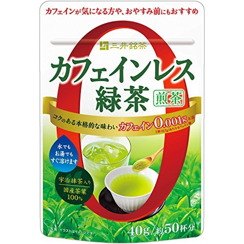 三井農林 三井銘茶 カフェインレス緑茶 煎茶 40g × 2袋 緑茶、煎茶の商品画像