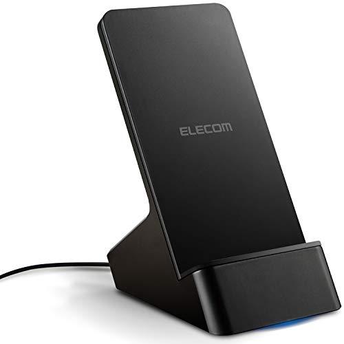 ELECOM ELECOM Qi規格対応ワイヤレス充電器（10W/5W・2枚コイルスタンド） W-QS06BK （ブラック） ワイヤレス充電器の商品画像