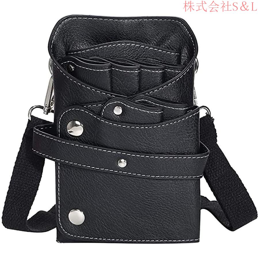 .. scissors waist bag si The - case scissor bag si The - case si The - case 6 pocket Pu leather belt retro hair cut comb bag tool retro manner to