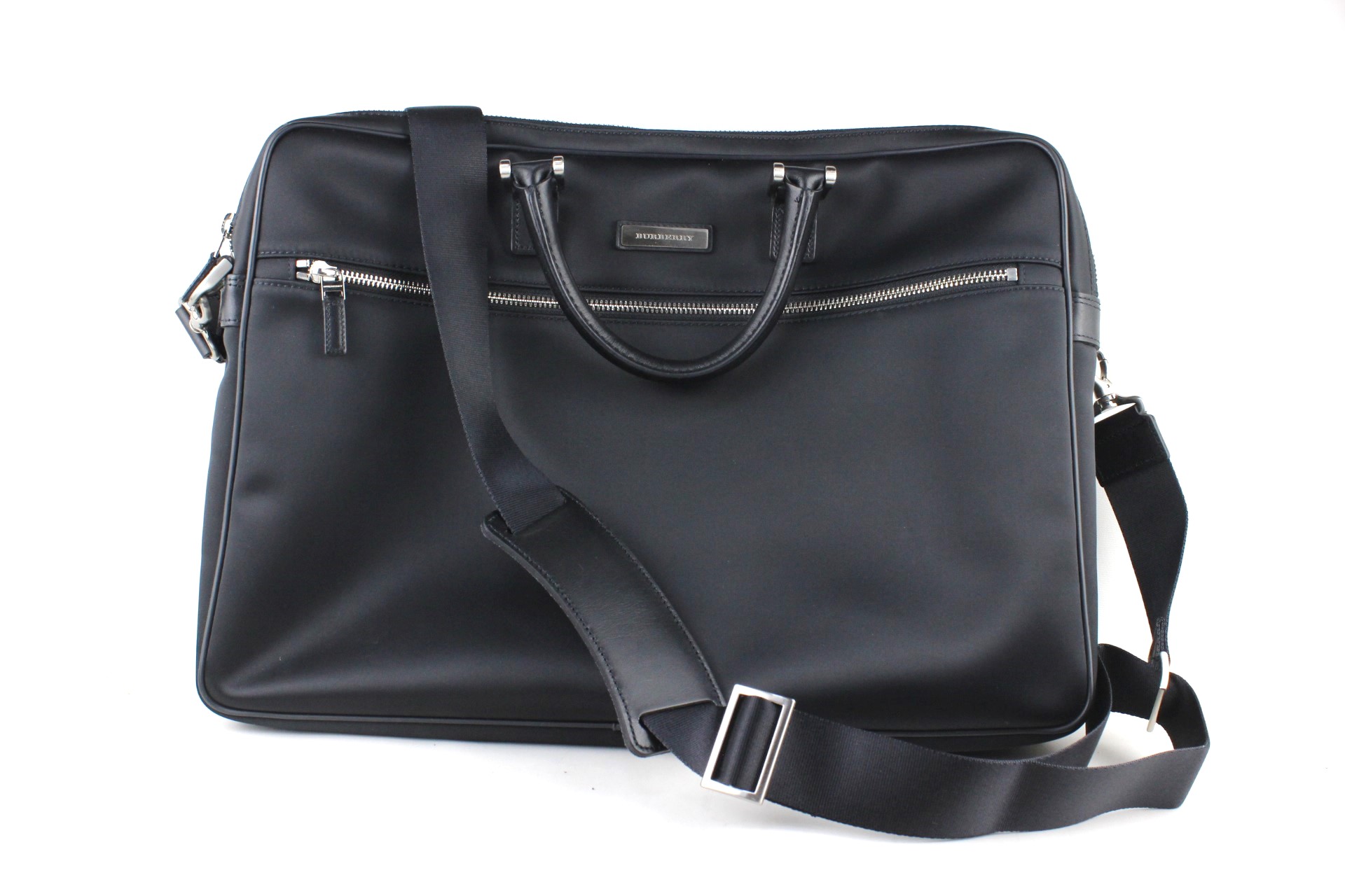  Burberry 2way сумка портфель черный чёрный в клетку серебряный металлические принадлежности ремешок 