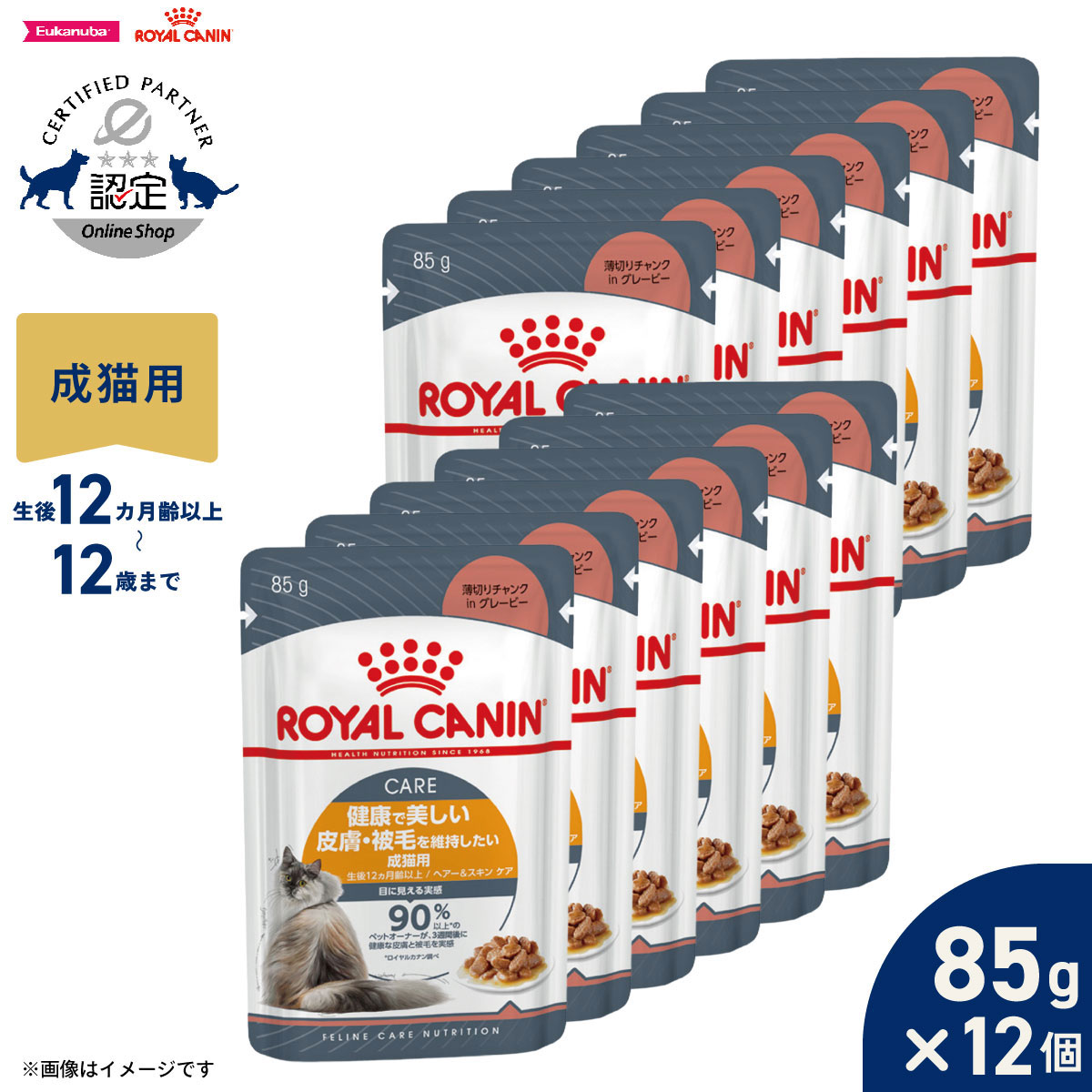 ロイヤルカナン ウェット ヘアー＆スキン ケア 85g×12個の商品画像