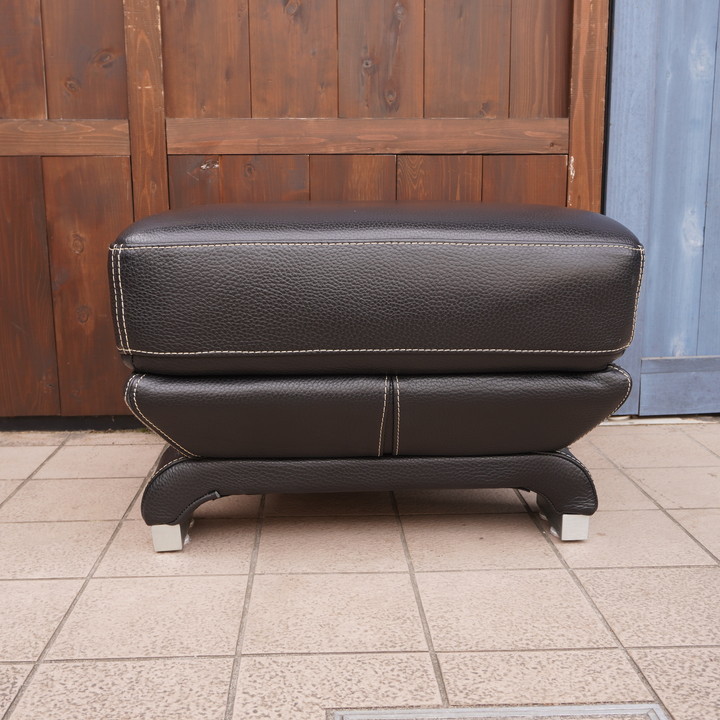 IDC OTSUKA large . furniture L/S LUXE-01 L e abrasion .ks total leather trim ottoman black sofa ottoman stool .. small of the back ..CA418