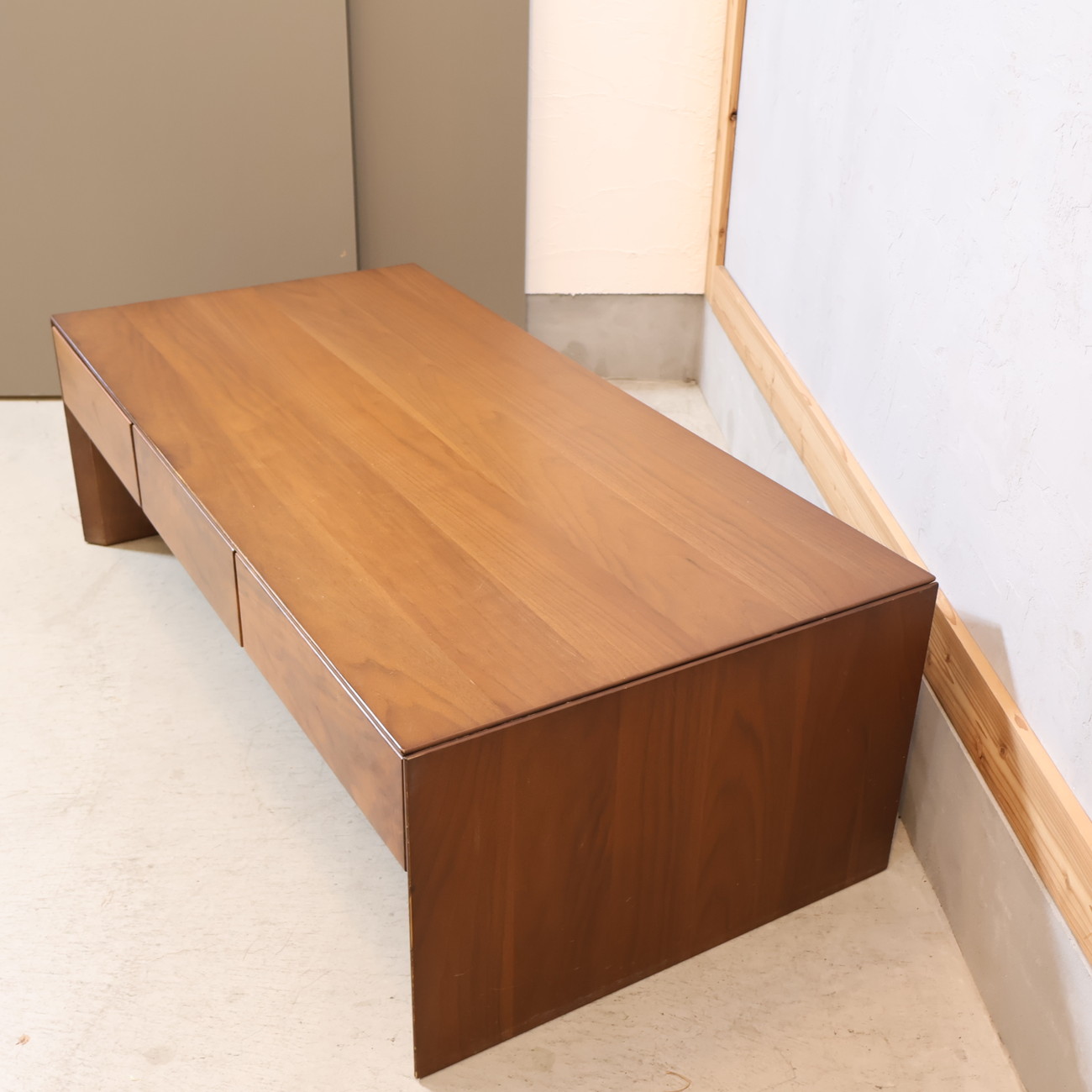 NAGANO INTERIORnagano interior walnut material center table low table drawer attaching Northern Europe style natural modern EC330