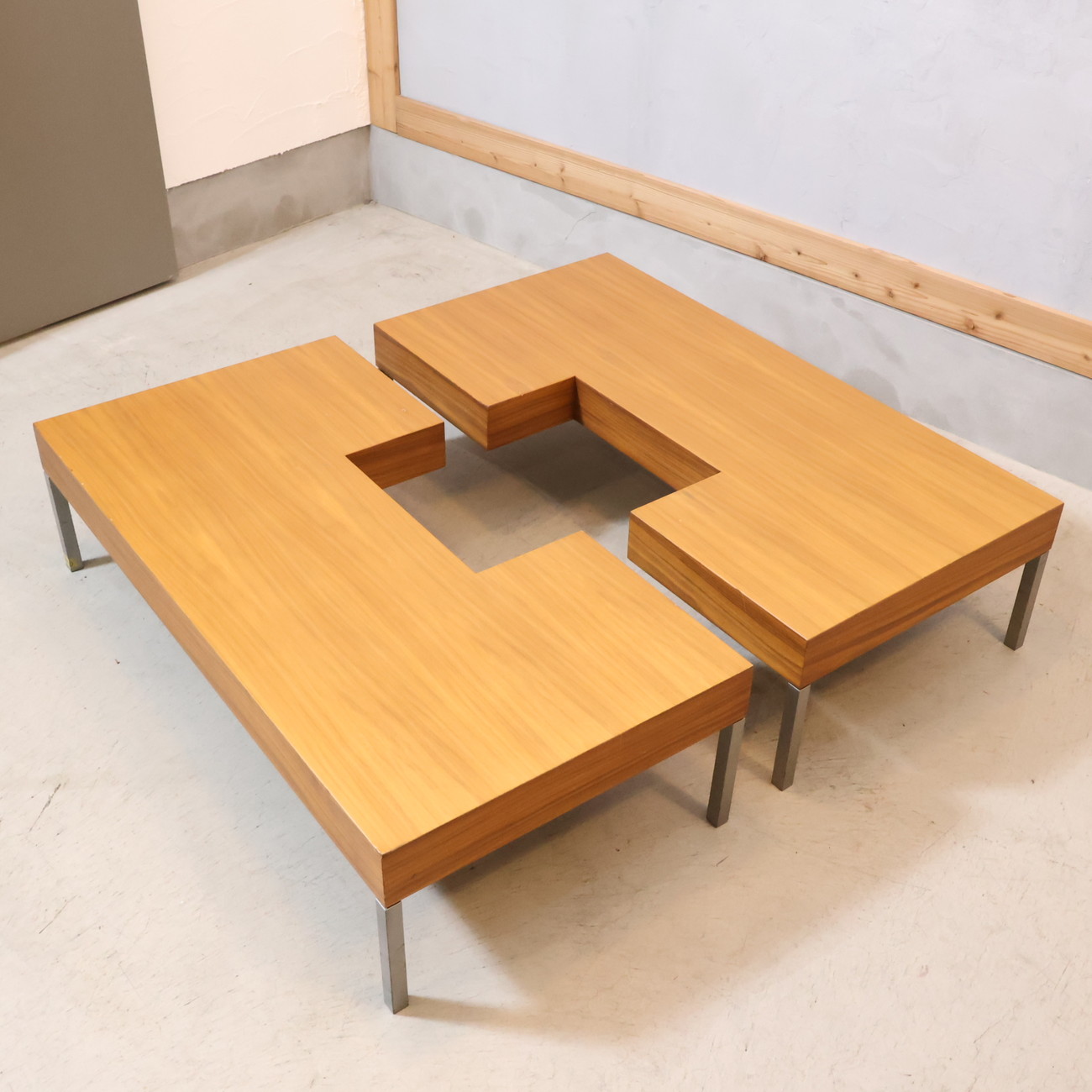 poradapoladaPUZZLE puzzle walnut material living table low table coffee table modern high class ACTUS actus EC405