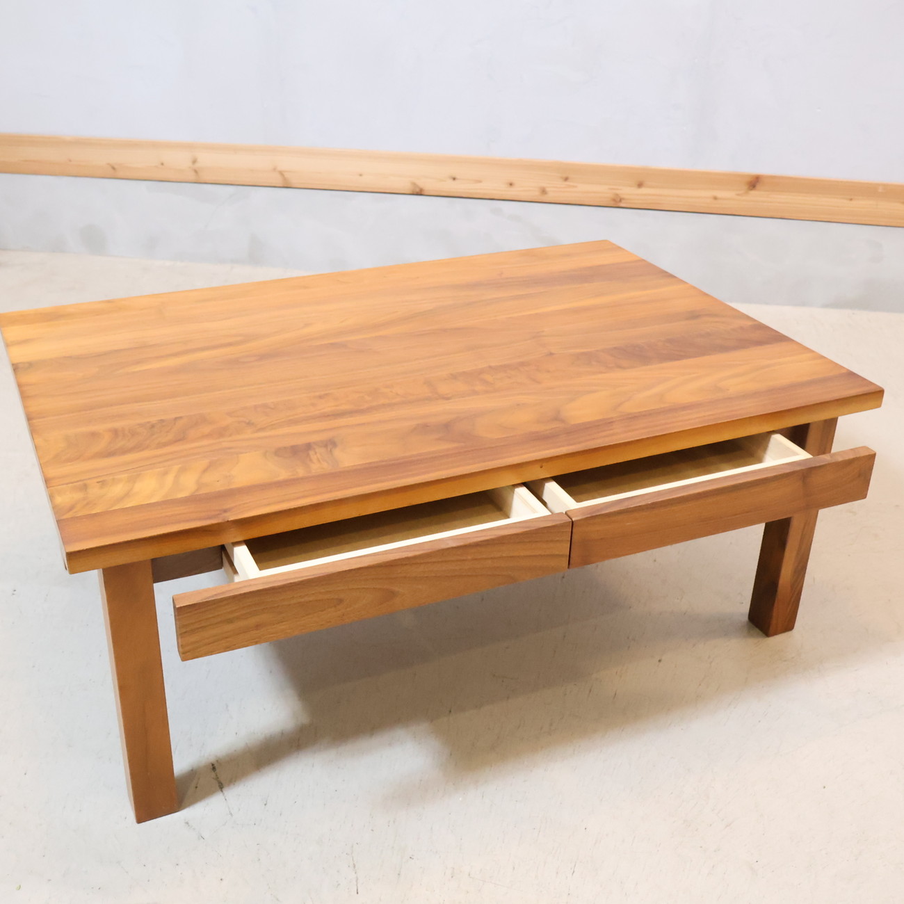  Muji Ryohin MUJI walnut natural wood low table drawer attaching living table Northern Europe style simple modern casual Cafe manner ED210