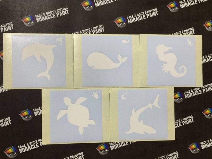 即日出荷 ボディペイント用抜き型シール ステンシル うみのいきものアソート ミラクルペイント 型紙 画材 小道具 雑貨 文房具 Pool Sa10 11 最新デザインの