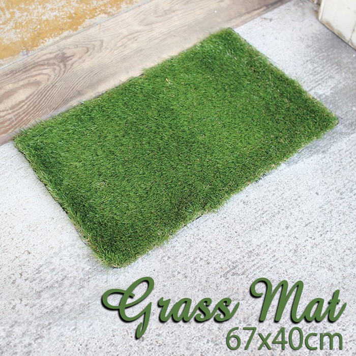 玄関マット マット MAT GRASS MAT RECT 67x40cm 人工芝 芝生風マット 長方形 グリーン GREEN 屋外マット ドア