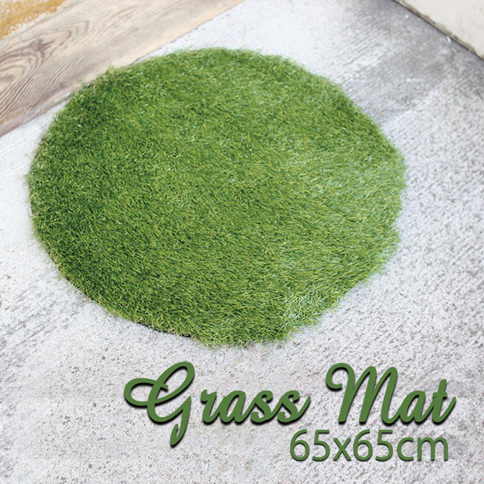 玄関マット マット Grass Mat Round L 65x65cm 人工芝 芝生風マット 丸型 円 ラウンド グリーン Green 屋外マット ドアマット エントランスマット 玄関 やるきゃんヤフー店 通販 Yahoo ショッピング