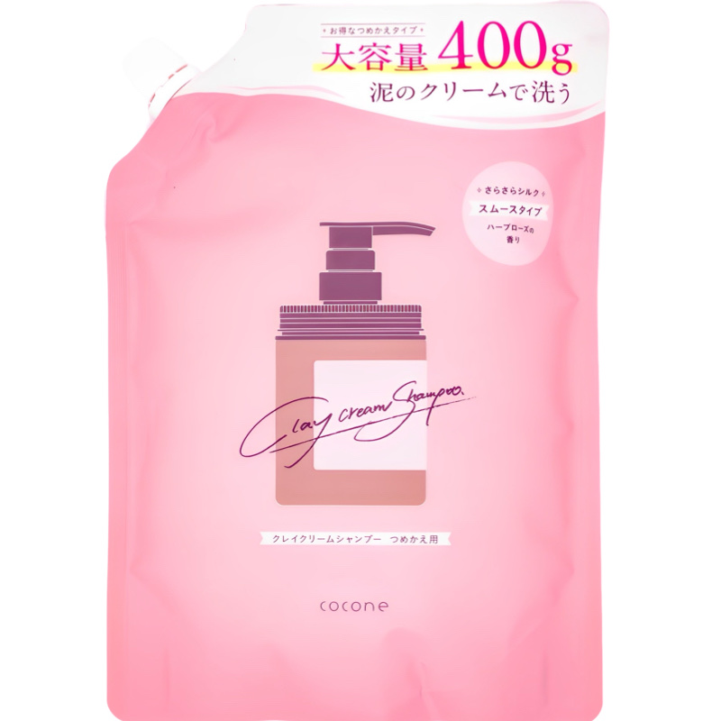 cocone クレイクリームシャンプー スムース 詰め替え 400g×1個