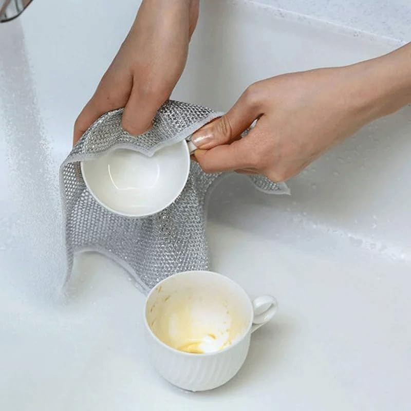 [ limited time 1260-199 jpy!!]5 pieces set wire tableware for . width metal wire dish cloth kitchen Cross non s clutch wire scratch . put on ....... tableware wash 