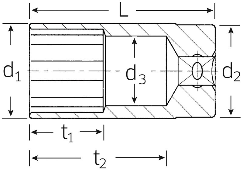 STAHLWILLE stabi re-51-26 1/2SQ deep socket 12 angle 03020026