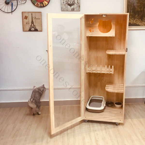  new goods unused cat part shop pet house * New Zealand from import pine material made breeding gorgeous 2 layer cat house holiday house winter protection against cold apartment 