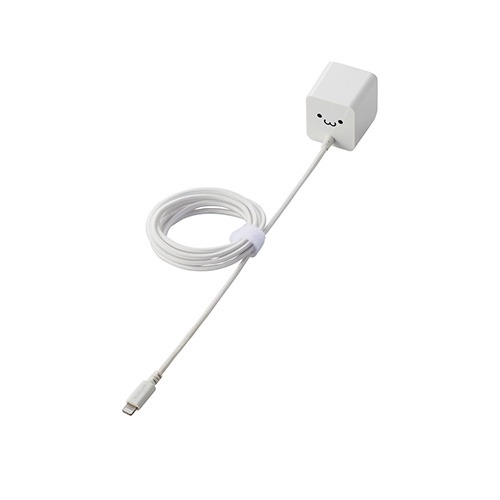 ELECOM 12W Lightningケーブル一体型AC充電器 MPA-ACL07WF （ホワイトフェイス）の商品画像