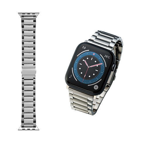 Apple Watch 49/46/45/44/42mm用 プレミアムステンレスバンド AW-44BDSS3SV （シルバー）の商品画像