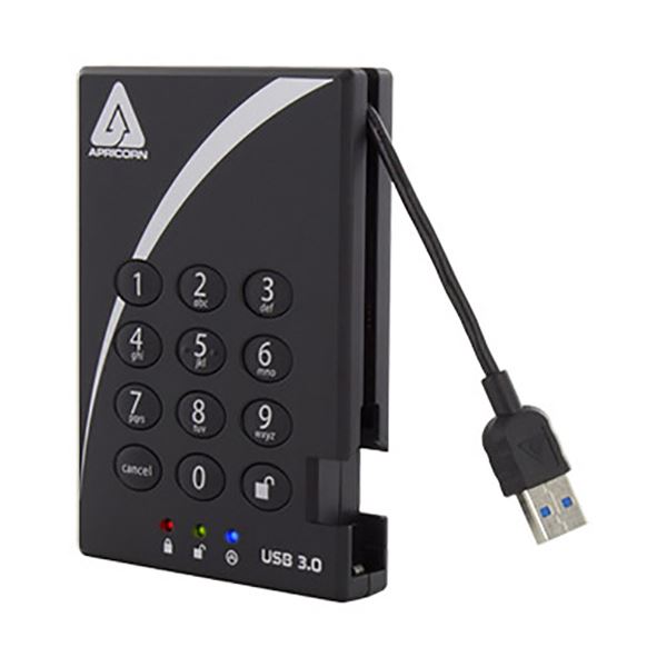 アプリコーン A25-3PL256-1000（R2）（HD2020）［Aegis Padlock USB 3.0 AES-256シリーズ HDDモデル 1TB］ HDD、ハードディスクドライブの商品画像