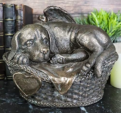 Ebros Heavenly Angel Labrador Dog Sleeping In Wicca - bed basket Cremation parallel import 