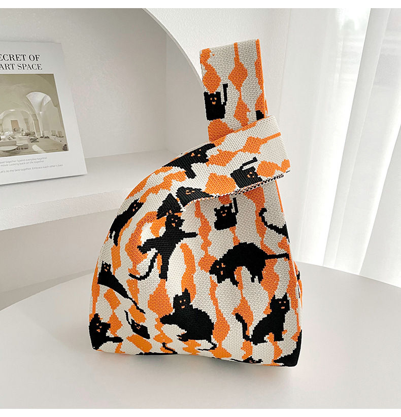  вязаный сумка Mini мода . большая сумка кошка Корея сумка вязаный женский большая сумка эко-сумка легкий 