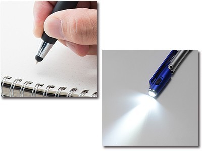 LED attaching smartphone stand touch pen V010343 1000ps.@ name inserting originals ma ho stand ballpen touch pen LED smartphone 1 color printing 