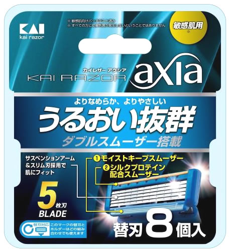 貝印 カイ レザー axia 5枚刃 替刃 8個入 × 1セットの商品画像
