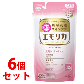 Kao エモリカ 薬用スキンケア入浴液 フローラルの香り 詰替用 360ml×6 エモリカ 浴用入浴剤の商品画像