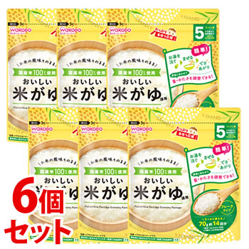 和光堂 和光堂 たっぷり手作り応援 5カ月頃から おいしい米がゆ（徳用）70g×6個 手作り応援 離乳食、ベビーフードの商品画像