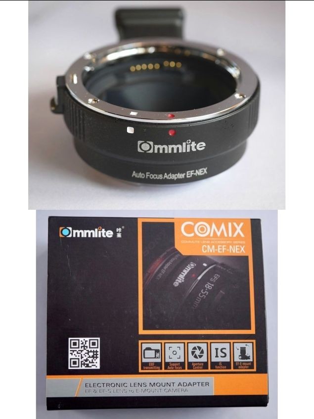 Commlite マウントアダプター CM-EF-NEX B （レンズ側キヤノンEF/ボディ側ソニーE）ブラック 電子接点付の商品画像