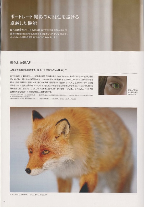  Sony SONY α 7R III каталог /2019.7( не использовался прекрасный товар )