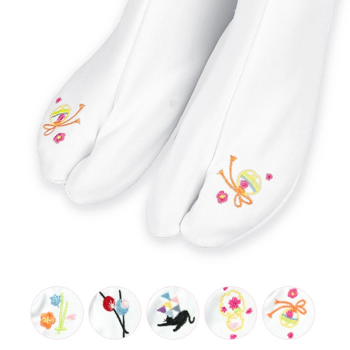 ( embroidery tabi ) tabi stretch embroidery lady's 5colors adult child The Seven-Five-Three Festival for children tabi cover pretty kimono socks long-sleeved kimono Japanese clothes (rg)