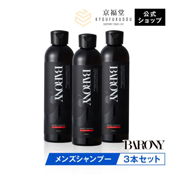 BARONY 京福堂 バロニー マグネットシャンプー ボトル 240ml×3個 メンズシャンプー、リンスの商品画像