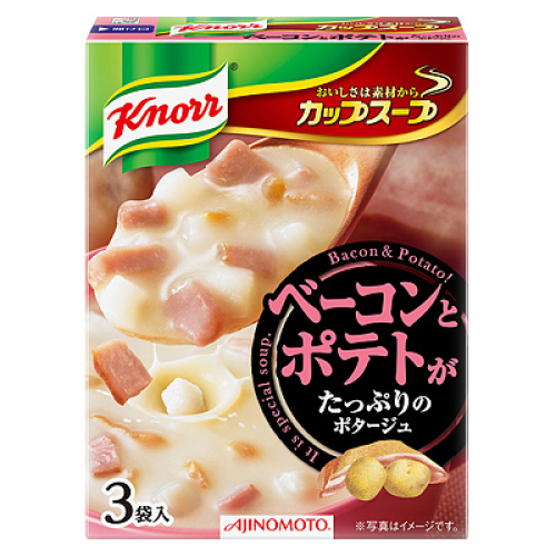 AJINOMOTO クノール カップスープ ベーコンとポテトがたっぷりのポタージュ 49.2g（3食入）×1個 クノール スープの商品画像